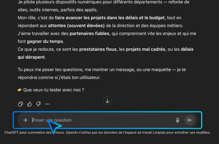 Capture d'écran de l'interface de chatGPT en mettant en avant la création (ou la mise à jour) d'un agent IA.